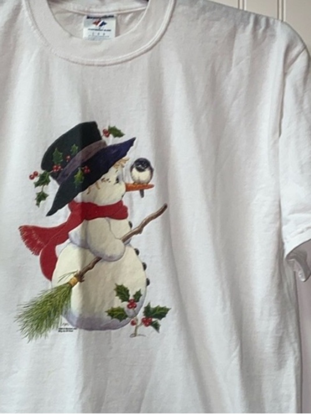 90s Snowman Holiday Christmas Shirt L Vintage 1999